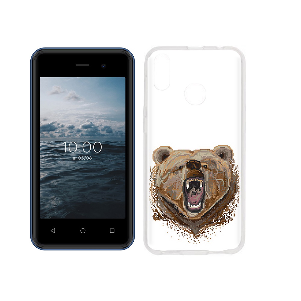 

Чехол MyPads Tocco для BQ 4030G Nice Mini пиксельный медведь, Прозрачный, Tocco