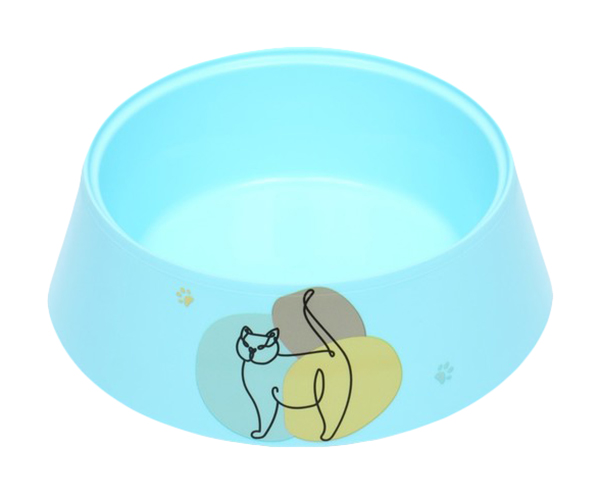 

Миска для кошек Мур-мяу, 14,5 x 14,5 x 4 см, голубая, 0,3 л, Голубой