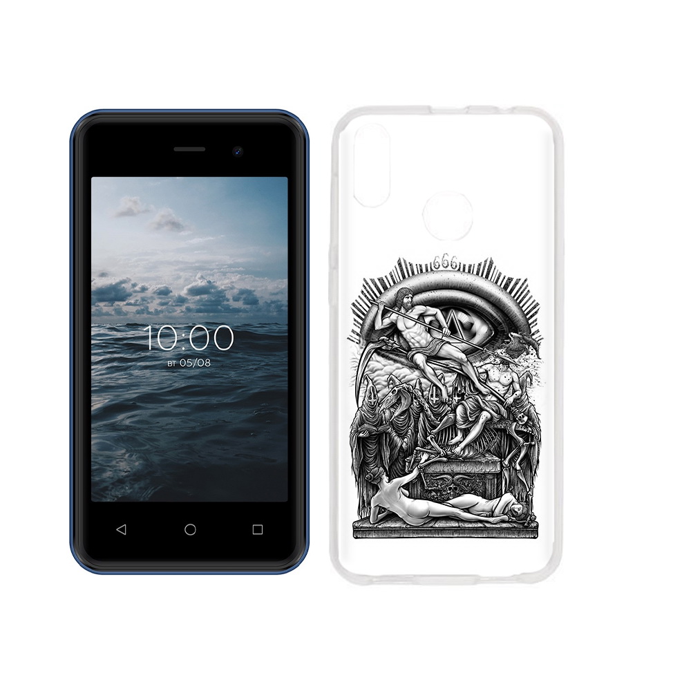 

Чехол MyPads Tocco для BQ 4030G Nice Mini оракул черно белый, Прозрачный, Tocco