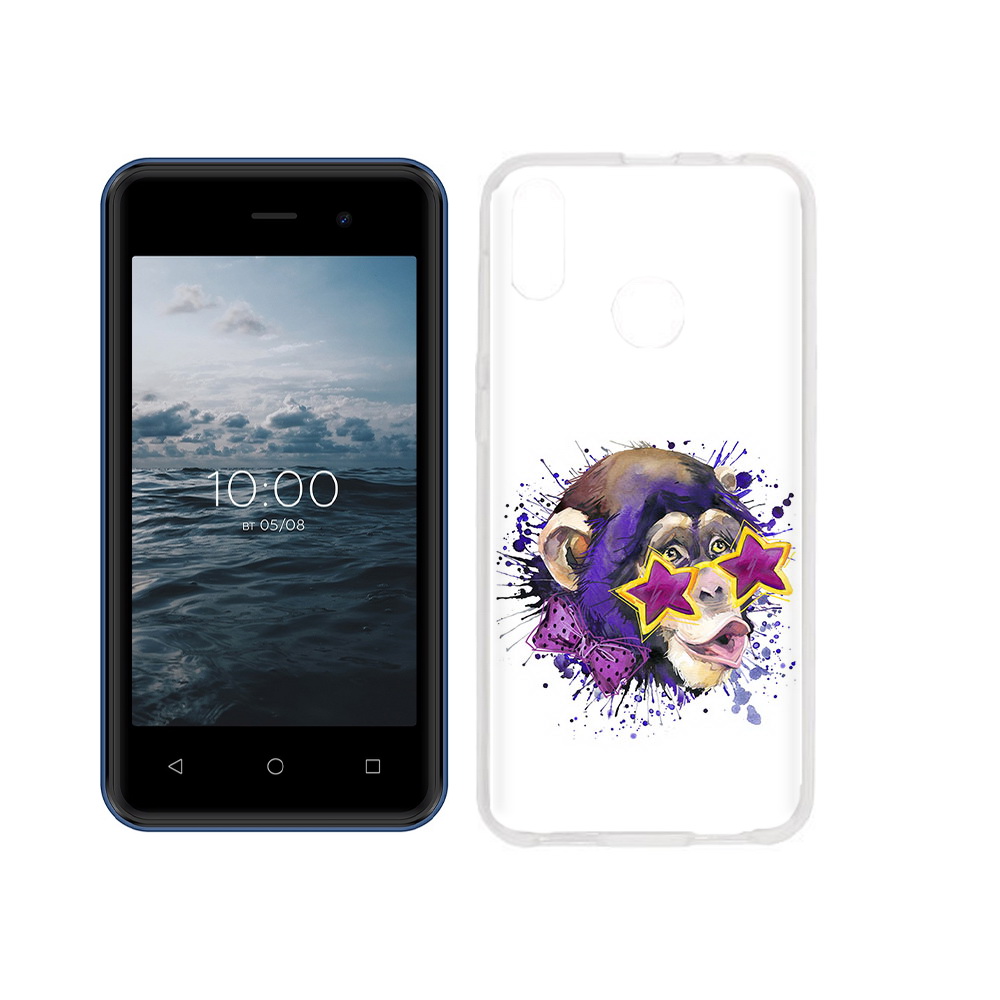 

Чехол MyPads Tocco для BQ 4030G Nice Mini обезьяна в очках, Прозрачный, Tocco