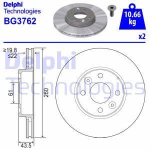 

Тормозной диск DELPHI передний для Nissan Micra 03-/Renault Megane 03-/Clio 05- BG3762