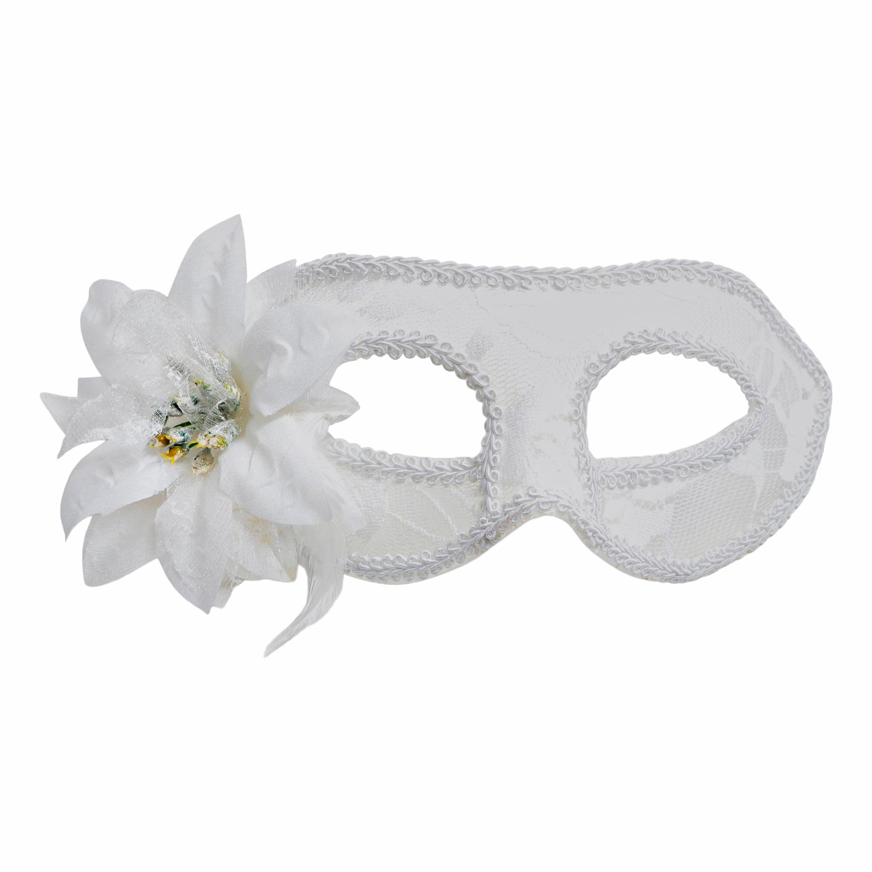 Полумаска Кубера Инкогнито кружевная белая