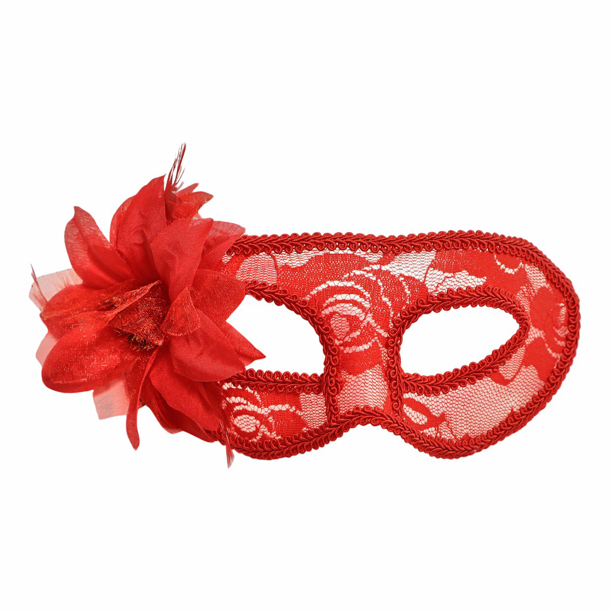Полумаска Кубера Инкогнито кружевная красная