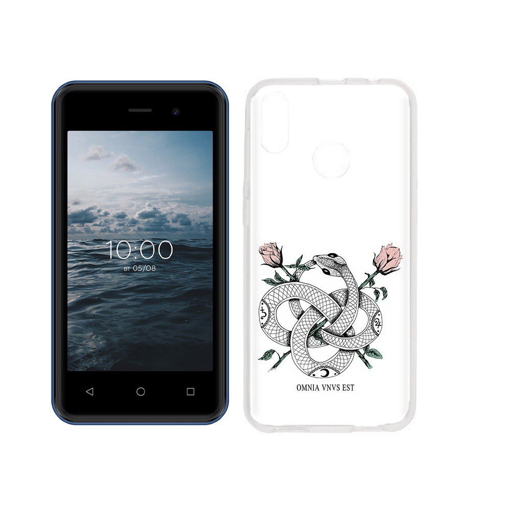 

Чехол MyPads Tocco для BQ 4030G Nice Mini нарисованная змея абстракция, Прозрачный, Tocco