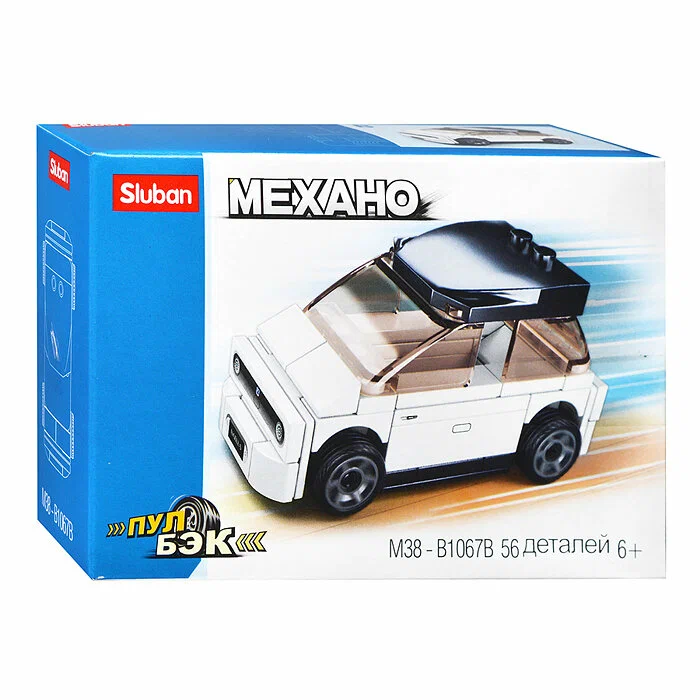 Конструктор M38-B1067B Электромобиль белый 59 дет 332₽