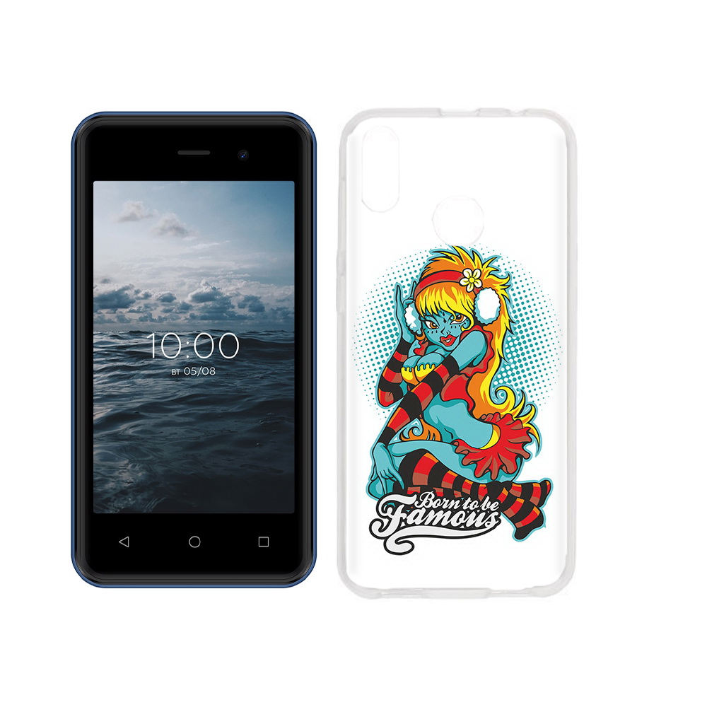 

Чехол MyPads Tocco для BQ 4030G Nice Mini нарисованная девушка в наушниках, Прозрачный, Tocco