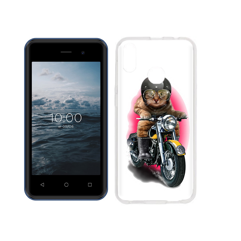 

Чехол MyPads Tocco для BQ 4030G Nice Mini мото-кот, Прозрачный, Tocco