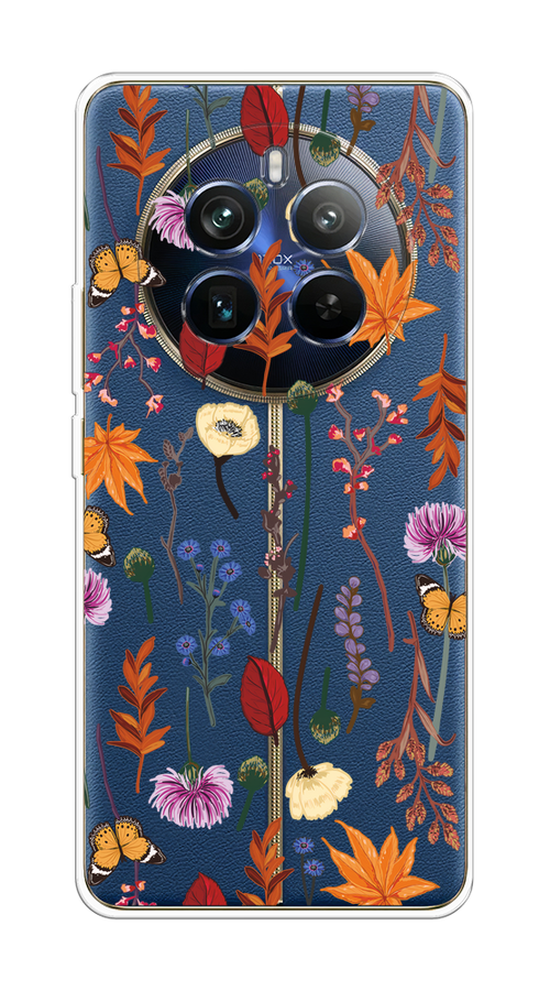 

Чехол на Realme 12+ "Orange Purple flowers", Оранжевый;красный;розовый;желтый;прозрачный, 2516350-1