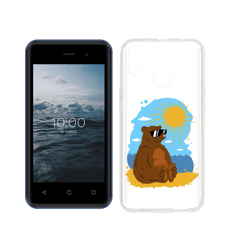 

Чехол MyPads Tocco для BQ 4030G Nice Mini медведь на чиле, Прозрачный, Tocco