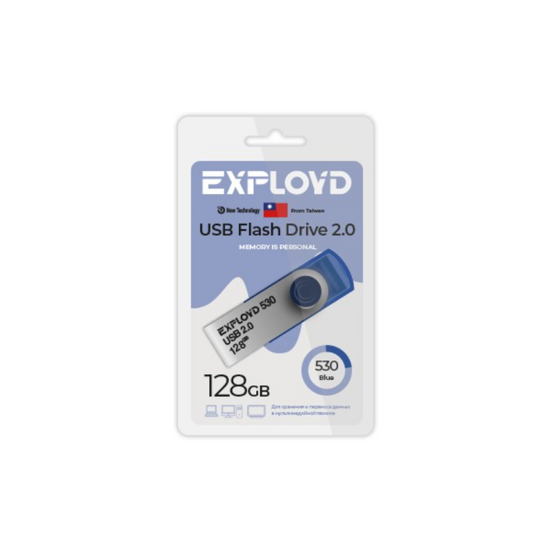 Флэш драйв USB Exployd 530 128GB 20 Exployd 530 Blue 2110₽