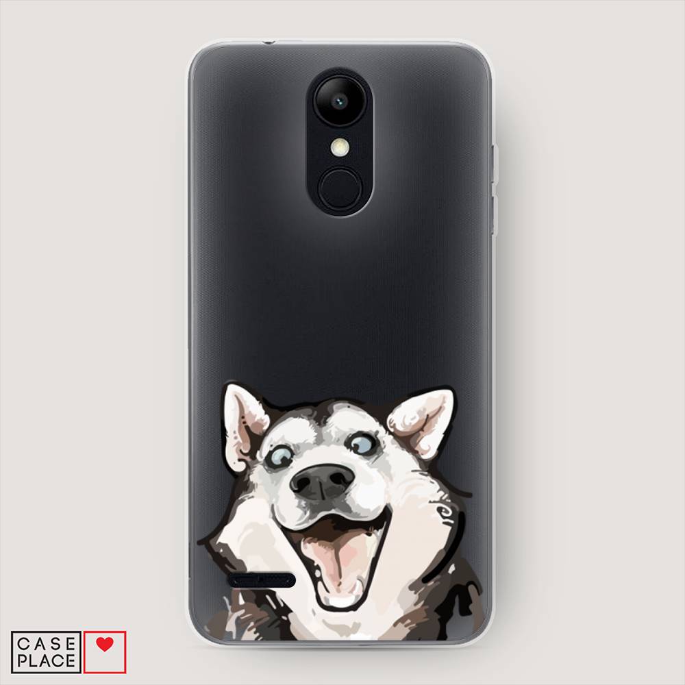 

Чехол Awog на LG K9 (K8 2018) "Радостный хаски", Белый;голубой;черный, 83750-1