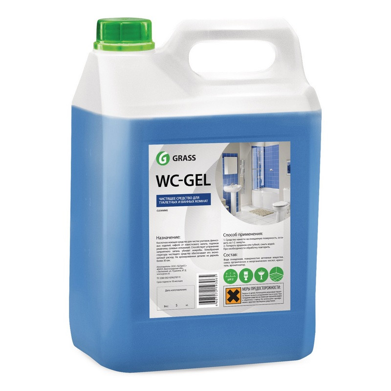 фото Средство для чистки сантехники grass wc-gel канистра 5,3 кг