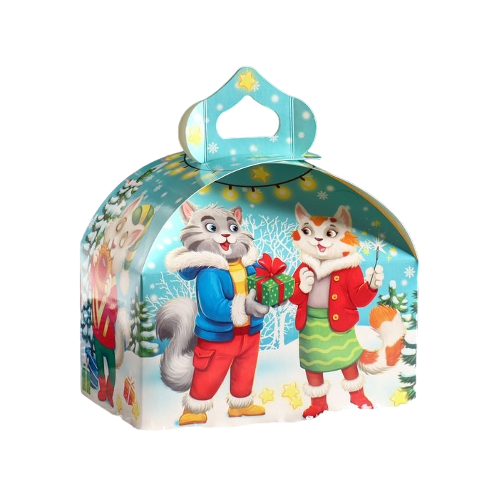 

Подарочная коробка "Дружная семья", сундучок, 18,5 х 12,5 х 16,5 см, Разноцветный