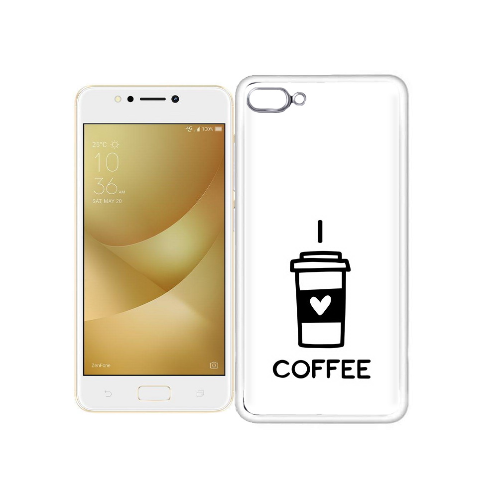 

Чехол MyPads Tocco для Asus ZenFone 4 Max Я люблю кофе, Прозрачный, Tocco