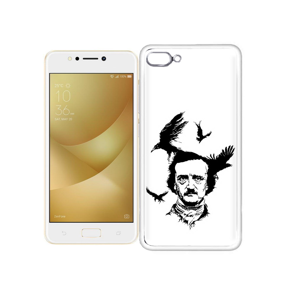 

Чехол MyPads Tocco для Asus ZenFone 4 Max Эдгар Аллан черно белый, Прозрачный, Tocco