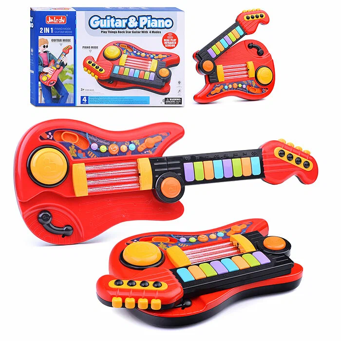 

Гитара ZZ1459B "Guitar&Piano" в коробке, Интерактивные игрушки