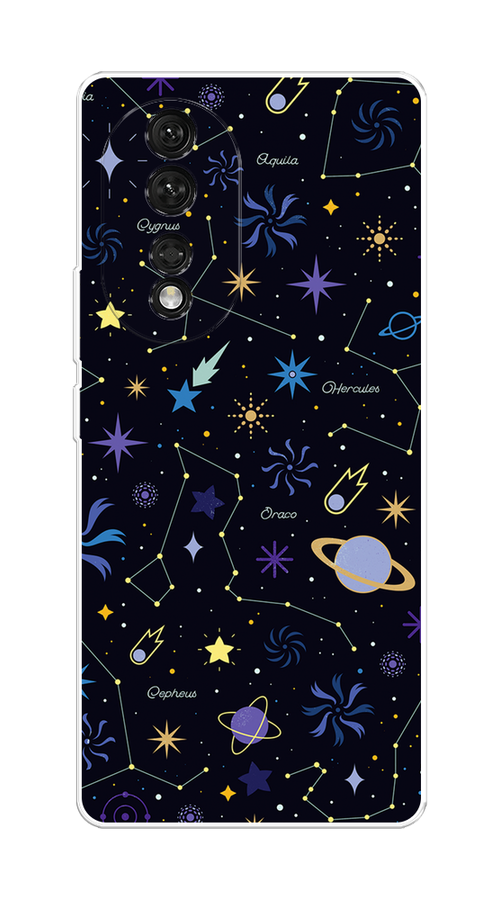 

Чехол на Honor 80 "Цветной космос", Желтый, 6120350-2
