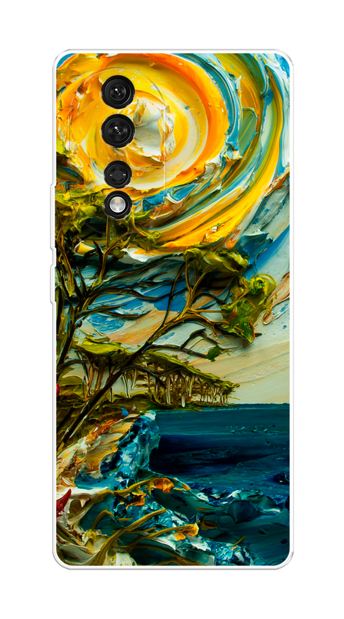 

Чехол на Honor 80 "Солнце живопись", Желтый;синий, 6120350-4