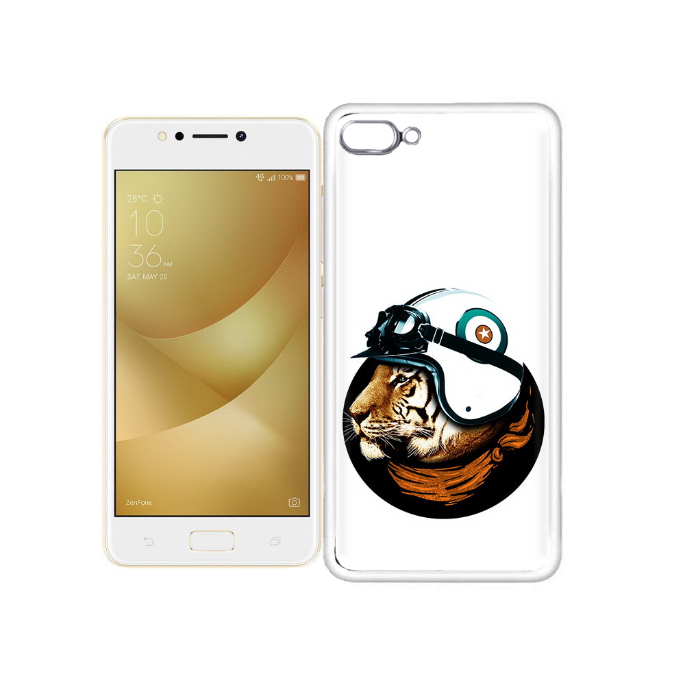 

Чехол MyPads Tocco для Asus ZenFone 4 Max Тигр в шлеме, Прозрачный, Tocco