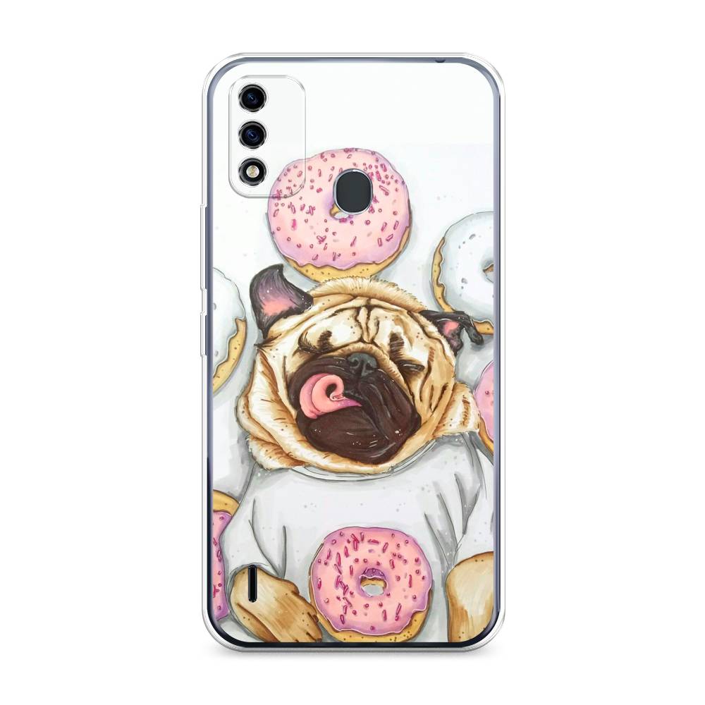 

Чехол для Itel A48 "Счастливый мопс", Розовый;бежевый;коричневый, 3200150-1