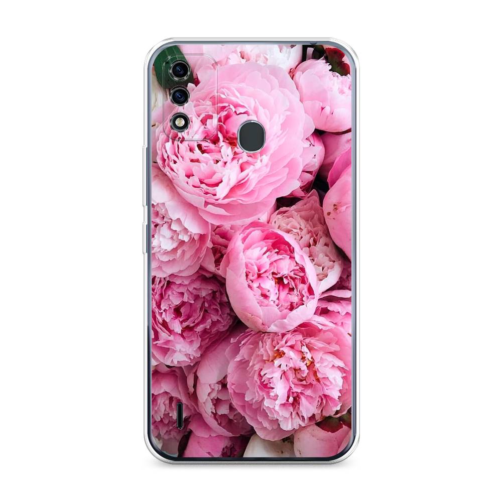 

Чехол на Itel A48 "Розовые пионы", Бежевый;розовый, 3200150-2