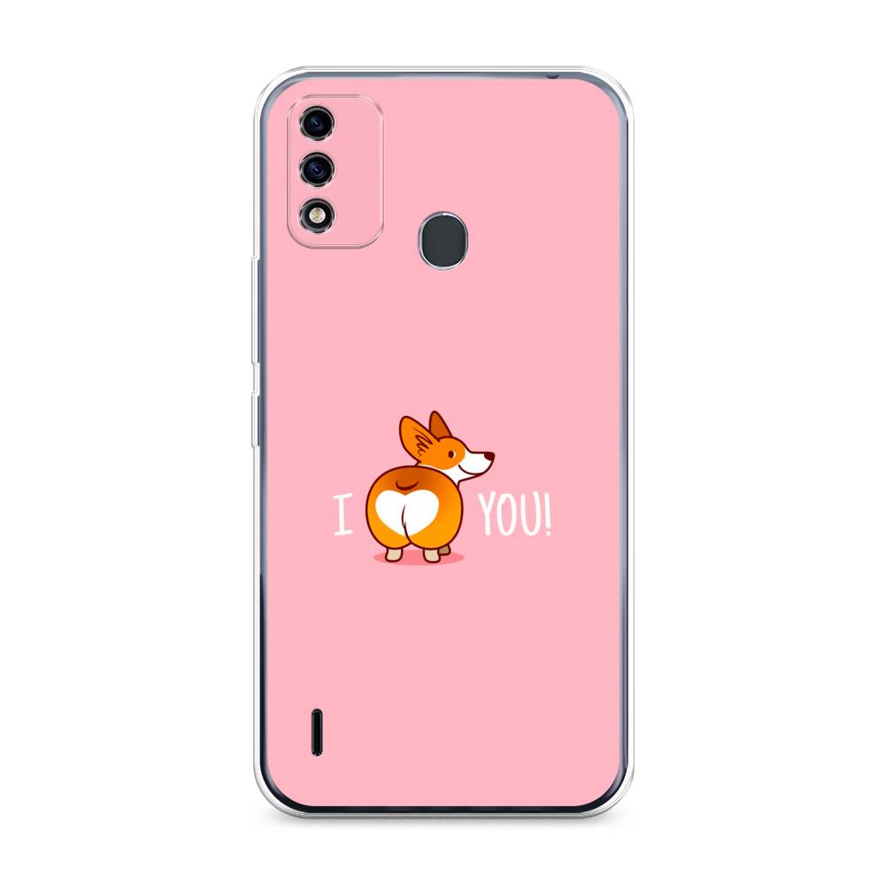 

Чехол для Itel A48 "Корги I love you", Розовый;коричневый;белый, 3200150-1