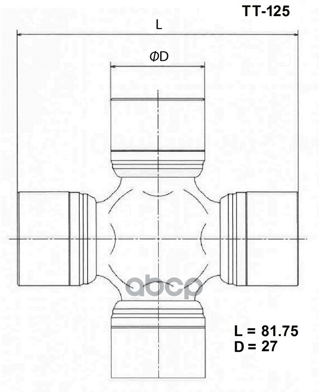 Крестовина Карданного Вала Toyota Fortuner/Hilux 06-12 С Тавотницей TOYO арт. TT-125