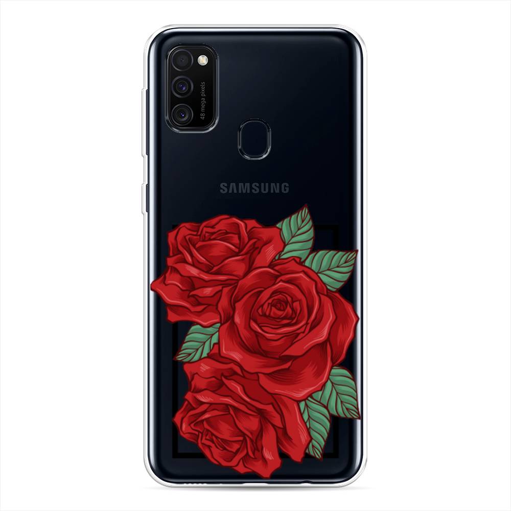 

Чехол для Samsung Galaxy M30s/M21 "Три алые розы", Красный, 29850-2