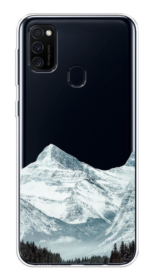 

Чехол на Samsung Galaxy M30s/M21 "Горы арт 1", Белый;зеленый, 29850-2
