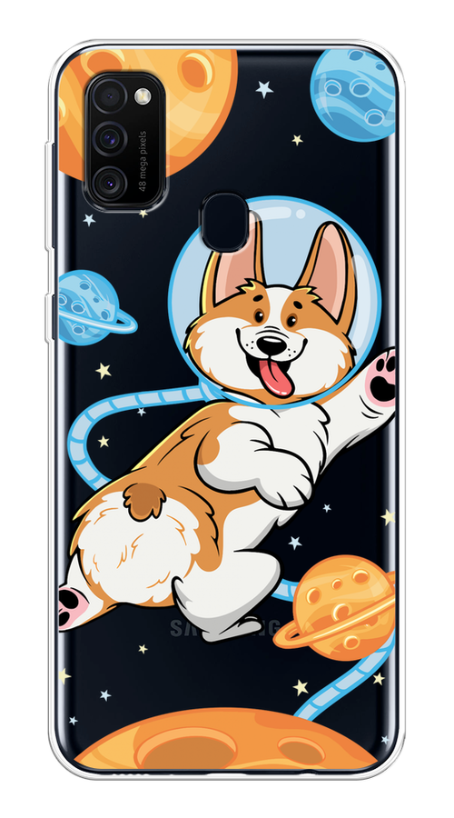 

Чехол на Samsung Galaxy M30s/M21 "Корги-космонавт", Голубой;бежевый;белый, 29850-1