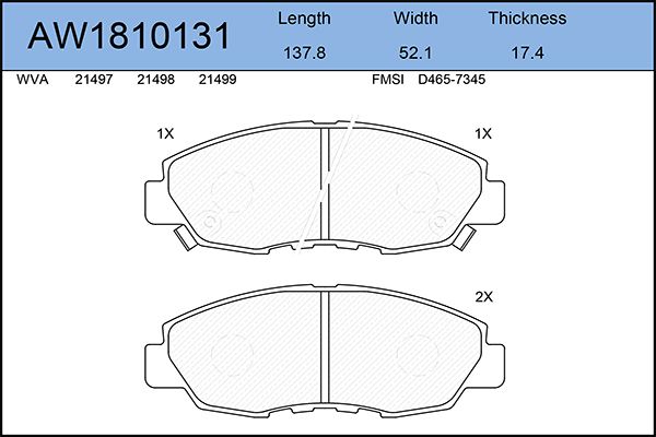 

Тормозные колодки AywiParts дисковые AW1810131