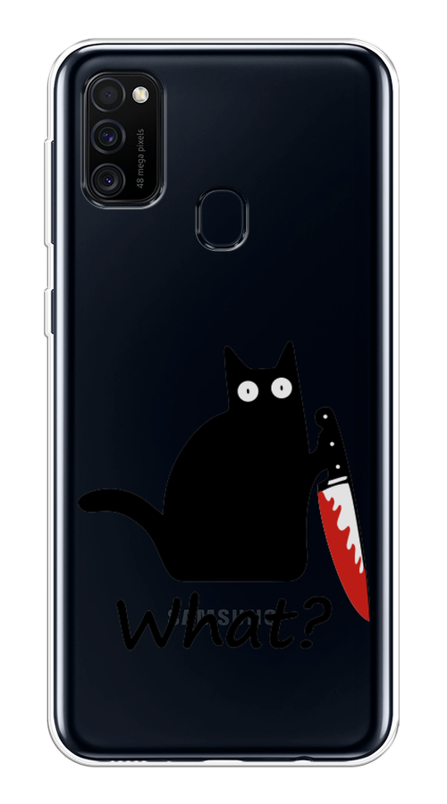 

Чехол на Samsung Galaxy M30s/M21 "Котик с ножом", Черный;красный, 29850-6