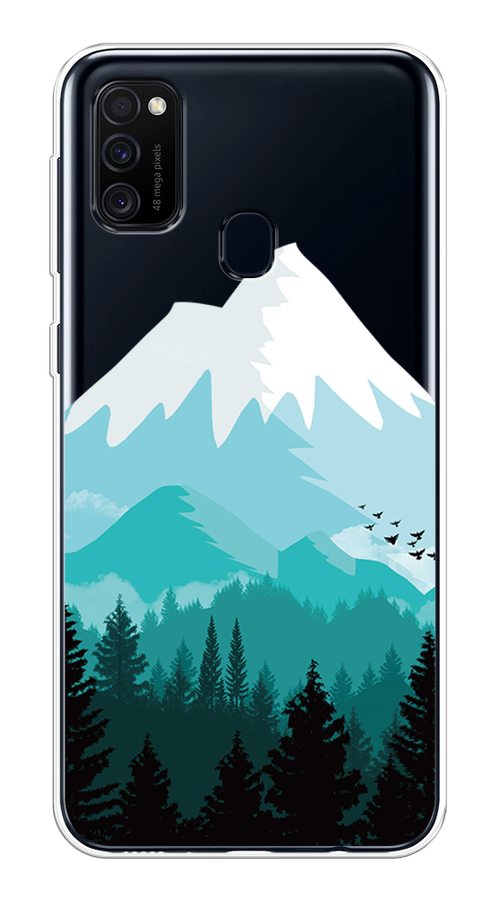

Чехол на Samsung Galaxy M30s/M21 "Синяя снежная гора", Белый;голубой, 29850-2