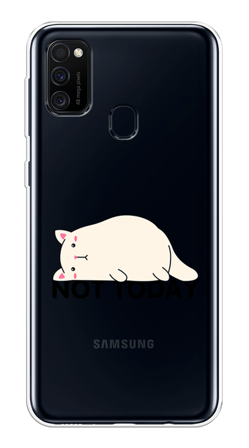 

Чехол на Samsung Galaxy M30s/M21 "Cat not today", Белый;розовый;черный, 29850-1