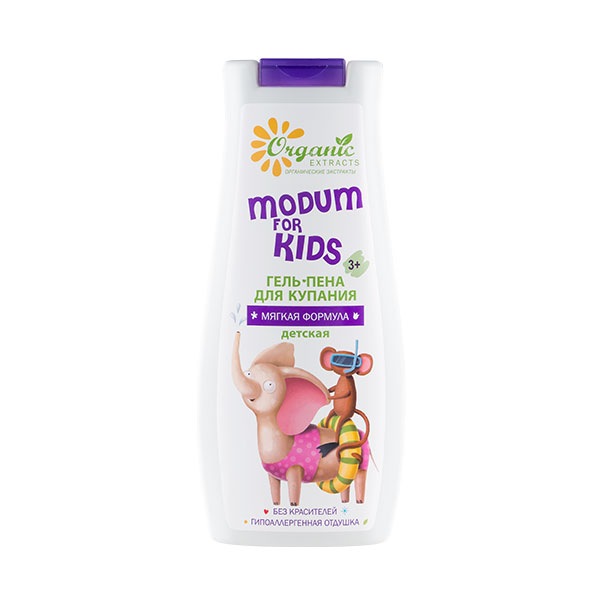 Гель-пена для купания MODUM FOR KIDS мягкая формула, 250 г набор для новорожденных моё солнышко крем под подгузник крем гель пена шампунь