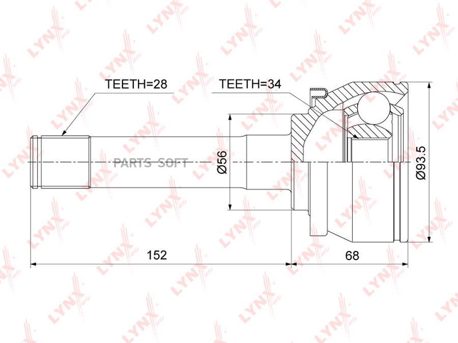 

ШРУС наруж.HYUNDAI Terracan 2.9D-3.5 01-06