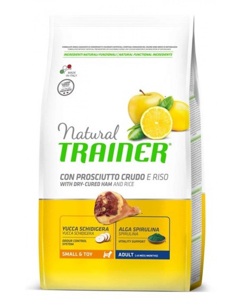 

Сухой корм для собак TRAINER Natural Adult Mini, для мелких пород, ветчина, рис, 2кг, Natural Adult Mini