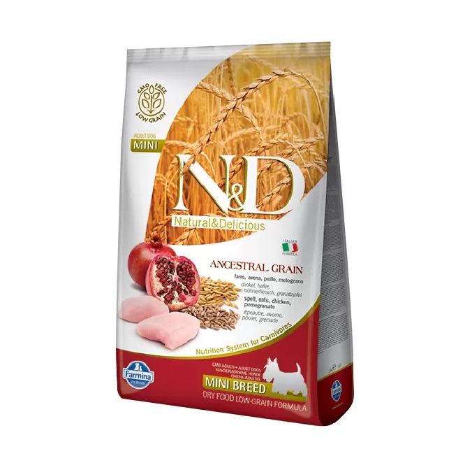 

Сухой корм для собак Farmina N&D Mini, курица и гранат, 0,8кг, N&D Dog Ancestral Grain