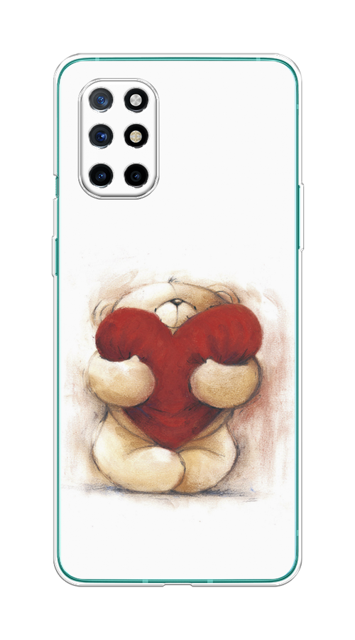 

Чехол Awog на OnePlus 8T / ВанПлас 8T "Мишка с сердцем 1", Белый;красный;бежевый, 151150-6