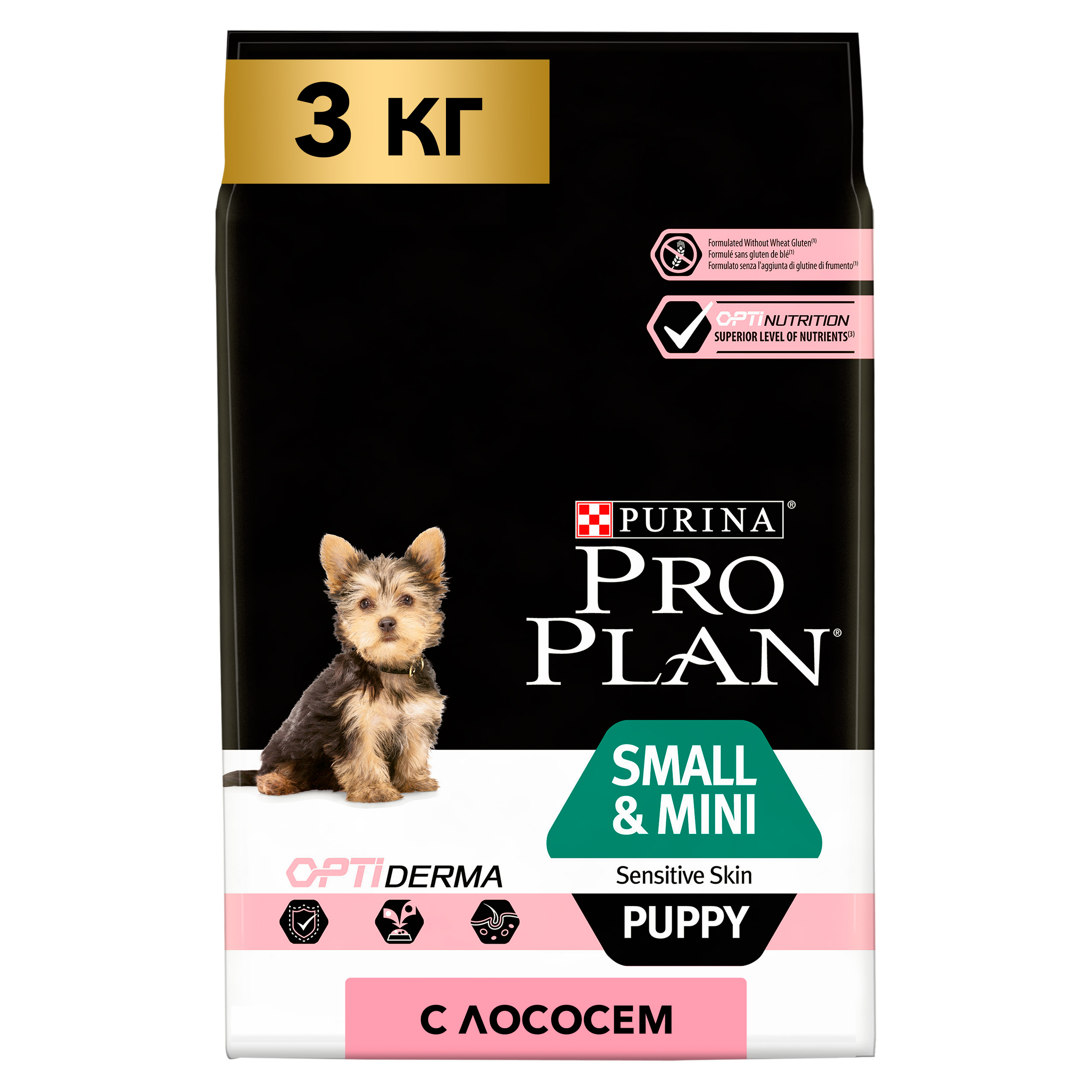 фото Сухой корм для щенков pro plan optiderma small & mini puppy, для мелких пород, лосось, 3кг