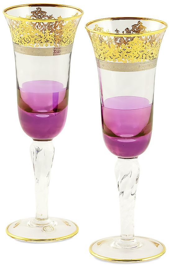 Набор из 2-х бокалов для шампанского LUCIANA (фиолетовый) Набор 2 бокала