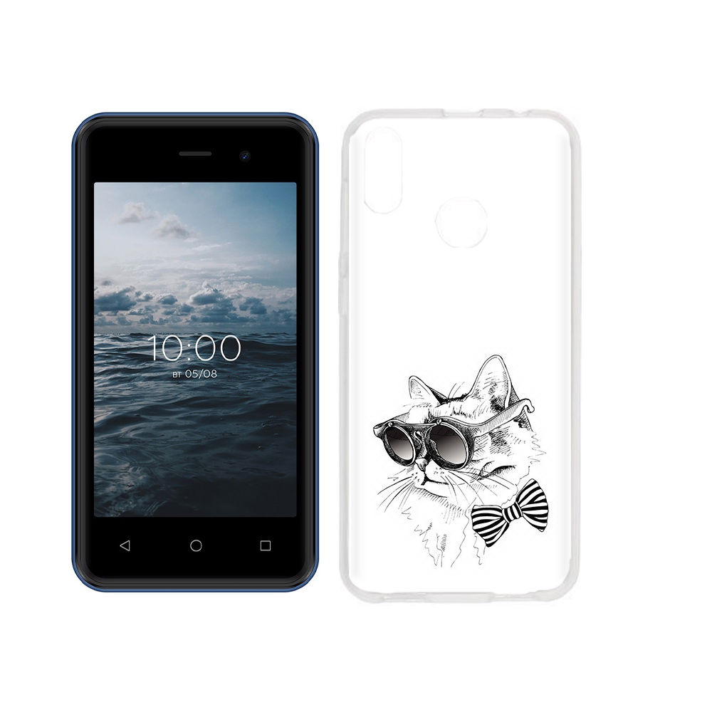 Чехол MyPads Tocco для BQ 4030G Nice Mini крутая кошка в очках