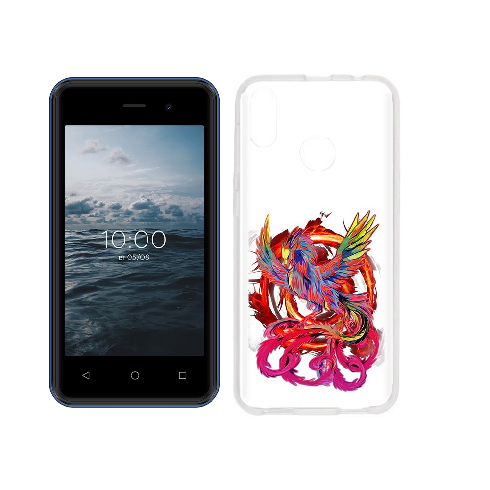 

Чехол MyPads Tocco для BQ 4030G Nice Mini красочный феникс, Прозрачный, Tocco