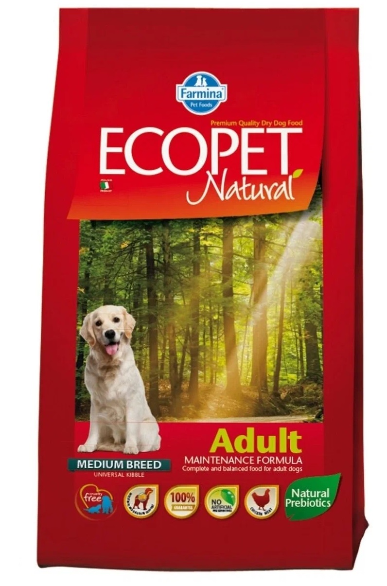 

Сухой корм для собак Farmina Ecopet Natural Adult, курица, 2,5кг, Ecopet Natural Adult