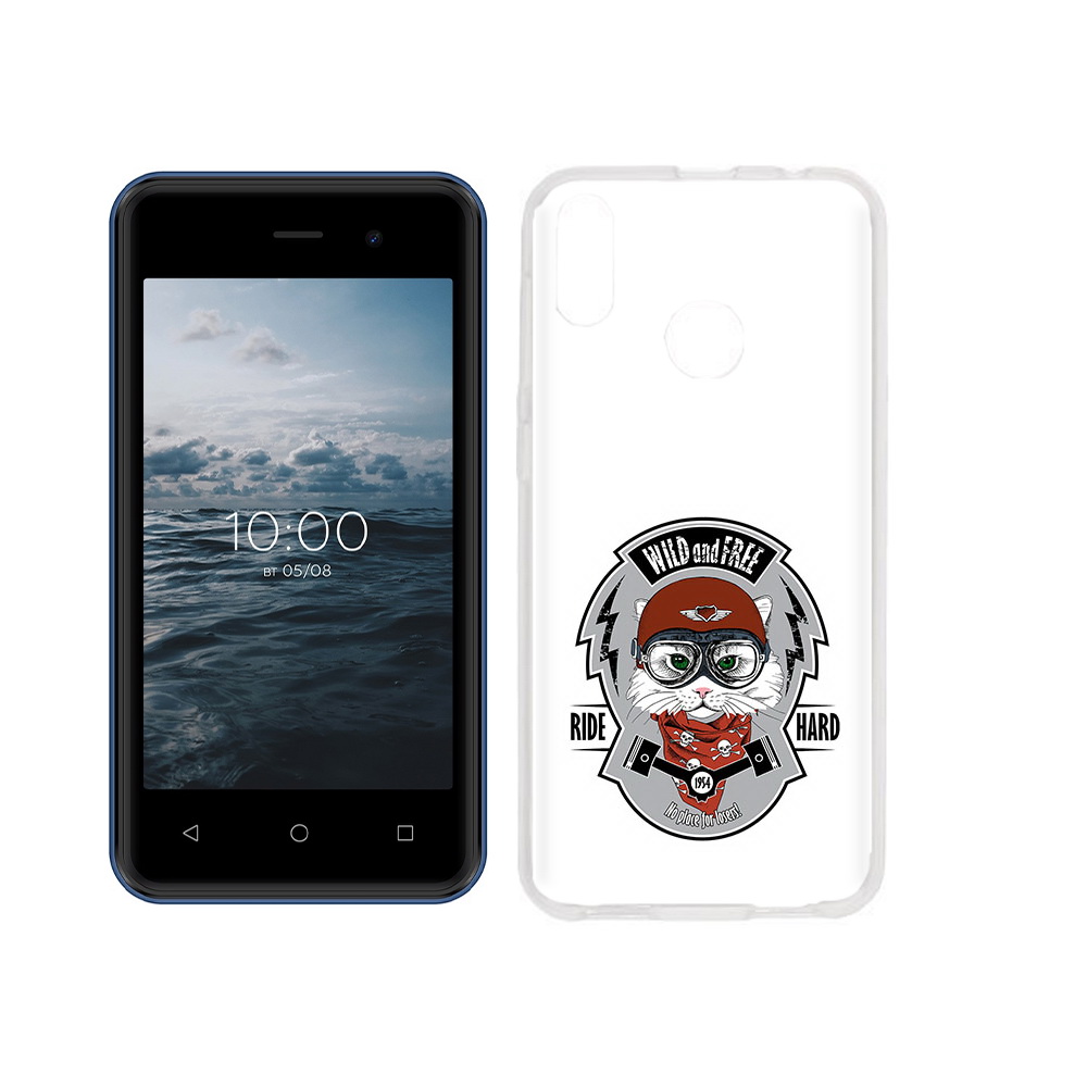 Чехол MyPads Tocco для BQ 4030G Nice Mini кошка в шлеме