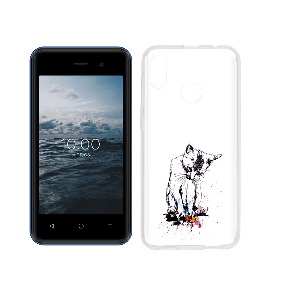 

Чехол MyPads Tocco для BQ 4030G Nice Mini кот и микки, Прозрачный, Tocco