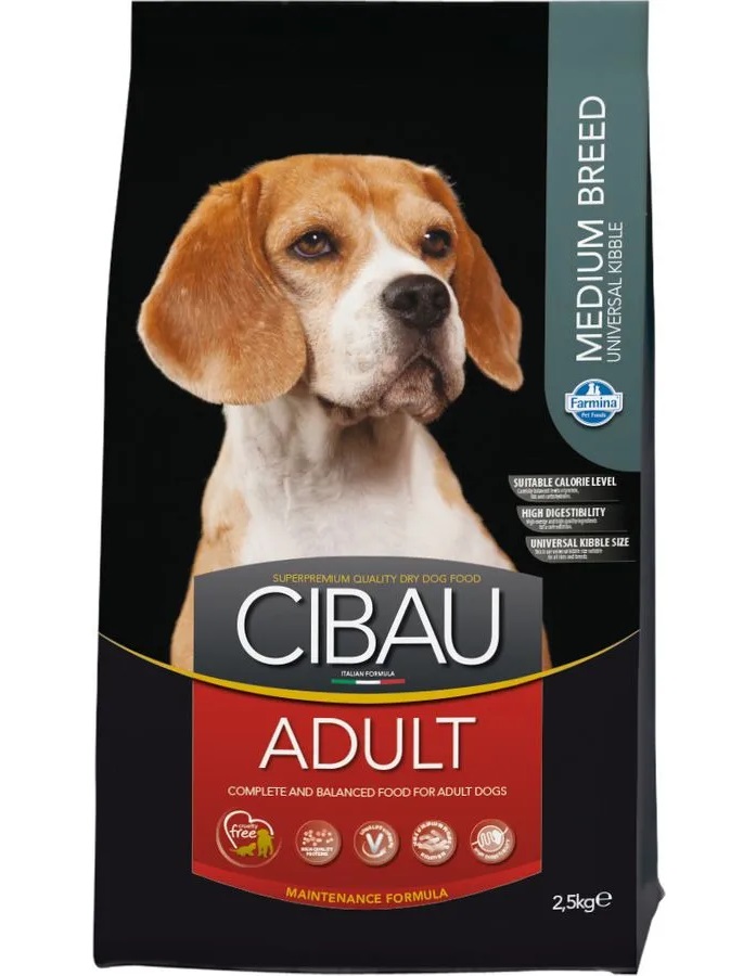 

Сухой корм для собак Farmina Cibau Adult Medium, для средних пород, курица, 2,5кг, Cibau Adult Medium