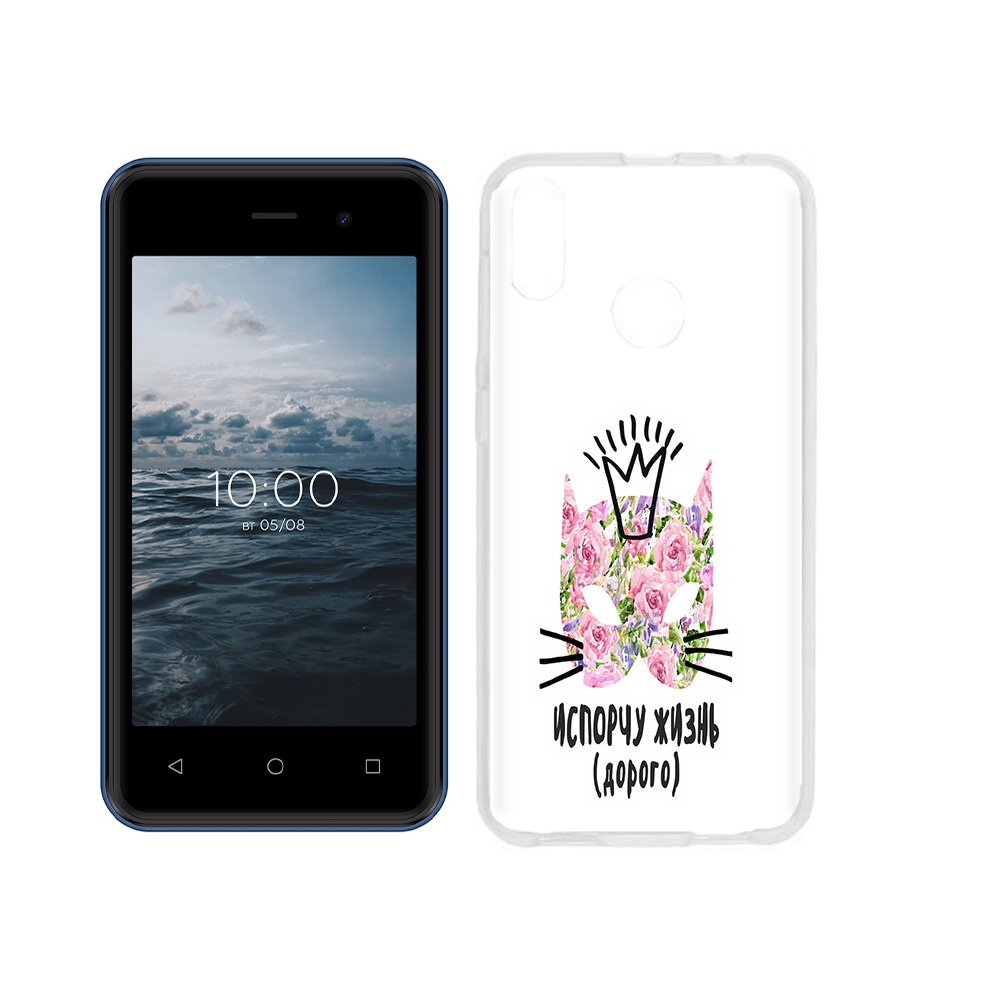

Чехол MyPads Tocco для BQ 4030G Nice Mini испорчу жизнь дорого, Прозрачный, Tocco