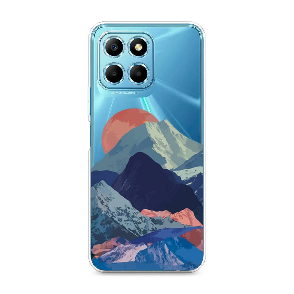 

Чехол на Honor X6s "Закат в снежных горах", Красный;серый;голубой, 6120250-2