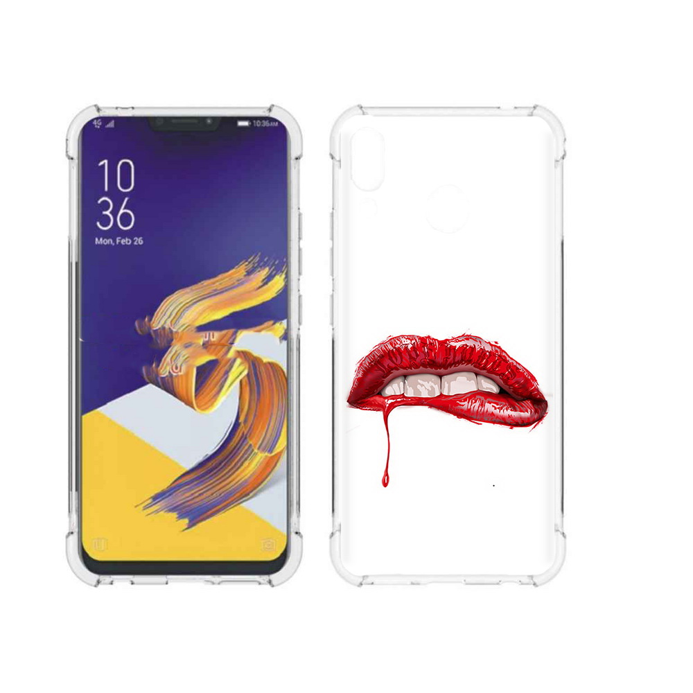 

Чехол MyPads Tocco для Asus ZenFone 5 яркие красные губы, Прозрачный, Tocco